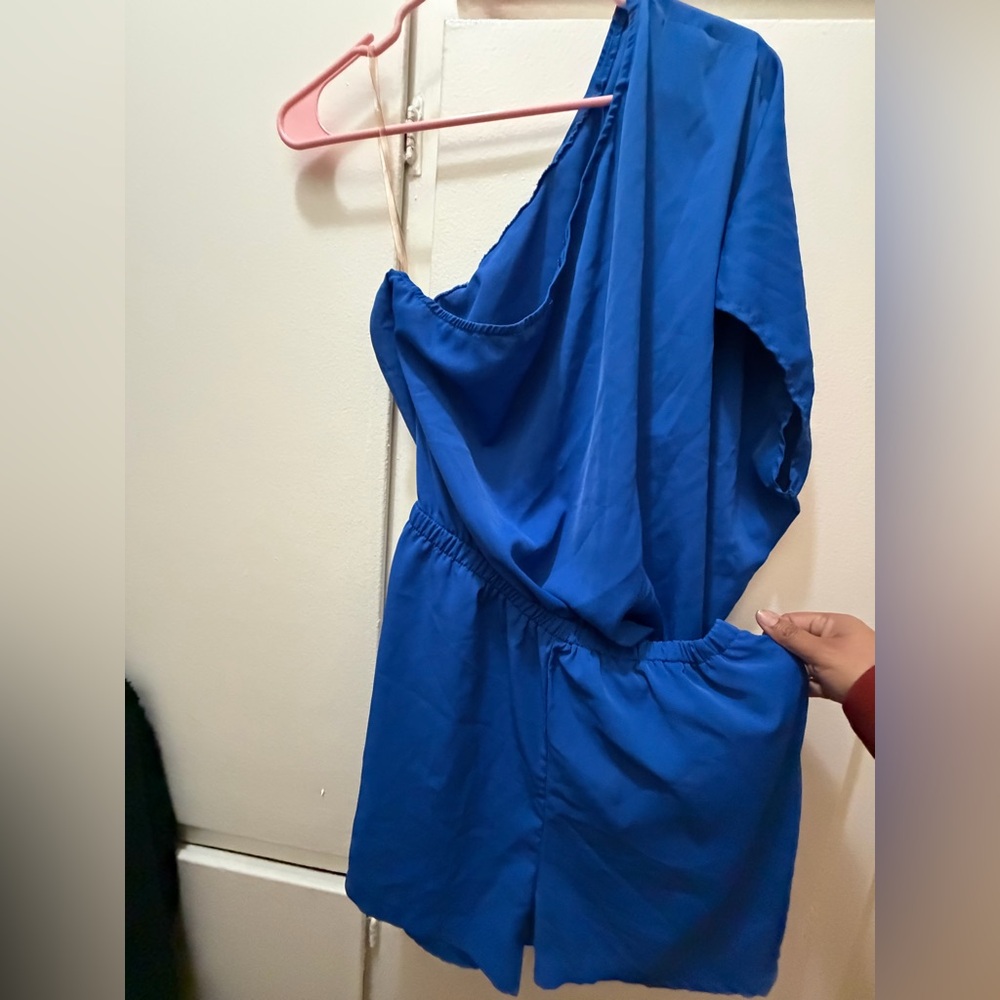 SHEIN Vibrant Blue Gathered Dress